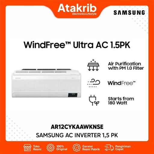 SAMSUNG AC INVERTER 1,5 PK AR12CYKAAWKNSE 