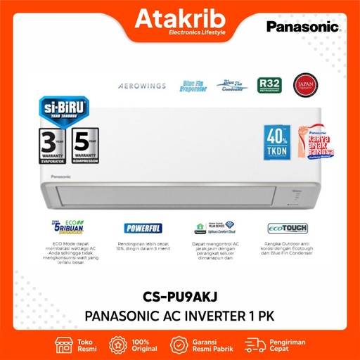 PANASONIC AC INVERTER 1 PK CS-PU9AKJ 