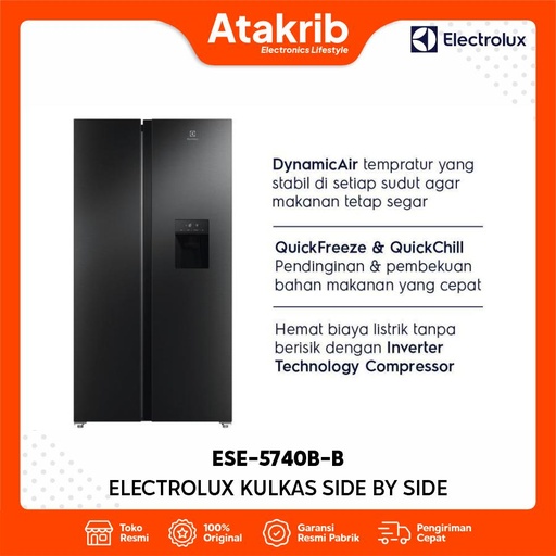 ELECTROLUX KULKAS SIDE BY SIDE ESE-5740B-B 