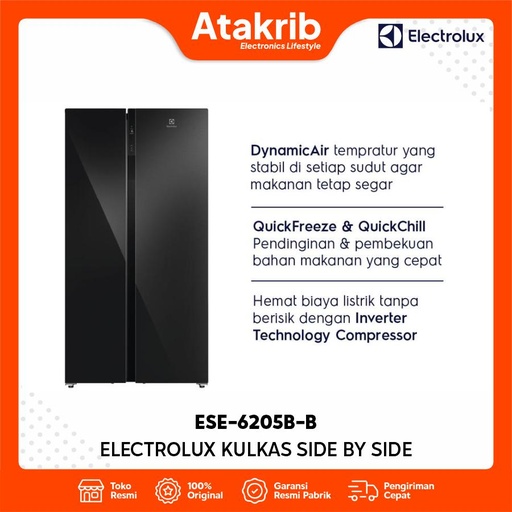 ELECTROLUX KULKAS SIDE BY SIDE ESE-6205B-B 