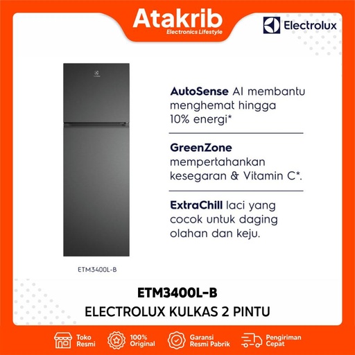 ELECTROLUX KULKAS 2 PINTU BIG ETM3400L-B 