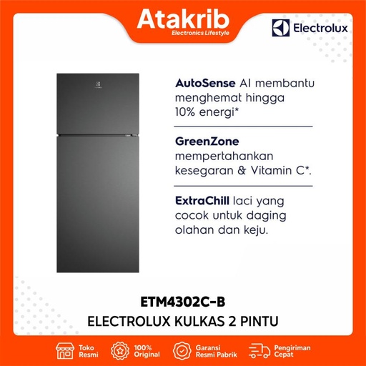 ELECTROLUX KULKAS 2 PINTU BIG ETM4302C-B 