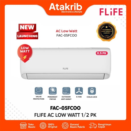 FLIFE AC LOW WATT 1/2 PK FAC-05FCOO-I 