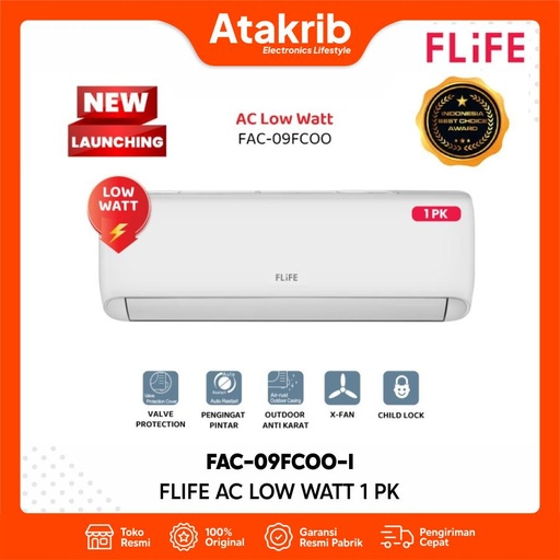 FLIFE AC LOW WATT 1 PK FAC-09FCOO-I 