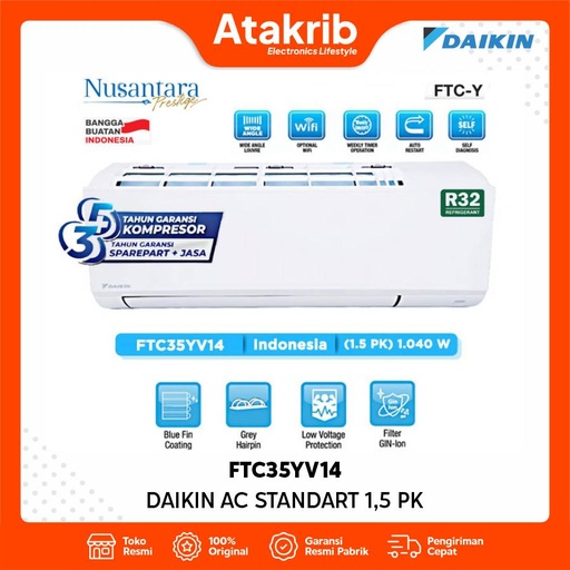 DAIKIN AC STANDART 1,5 PK FTC35YV14 