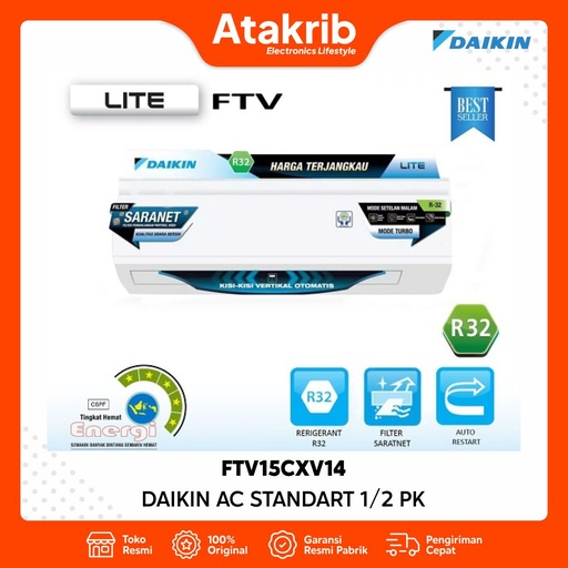 DAIKIN AC STANDART 1/2 PK FTV15CXV14 