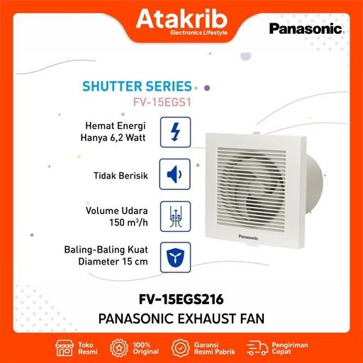 PANASONIC EXHAUST FAN FV-15EGS216 