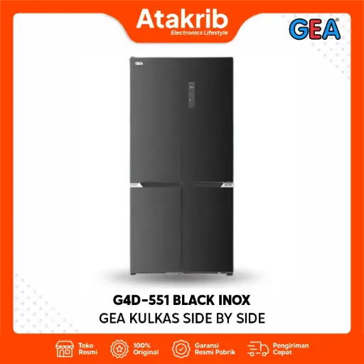 GEA KULKAS SIDE BY SIDE G4D-551 BLACK INOX 