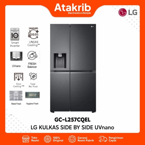 LG KULKAS SIDE BY SIDE GC-L257CQEL 