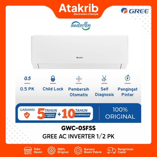 GREE AC INVERTER 1/2 PK GWC-05F5S-I 
