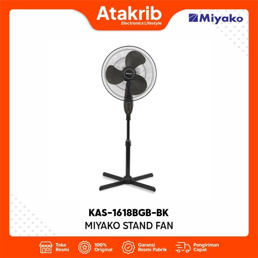 MIYAKO STAND FAN KAS-1618BGB-BK 