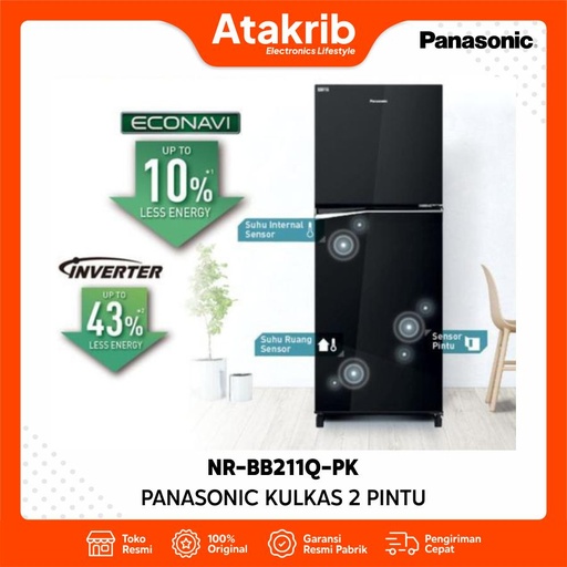 PANASONIC KULKAS 2 PINTU SMALL NR-BB211Q-PK 