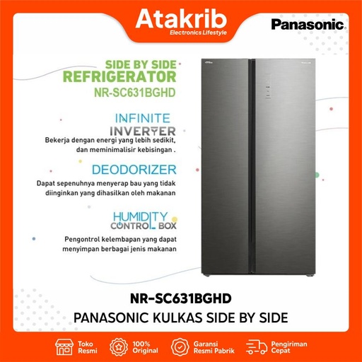PANASONIC KULKAS SIDE BY SIDE NR-SC631BGHD 