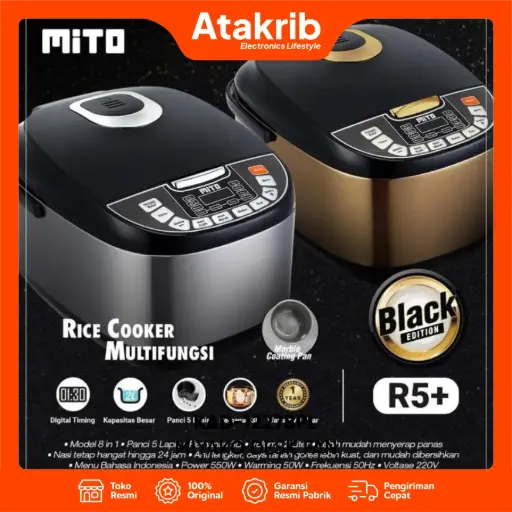 MITO RICE COOKER R5+ GOLD BLACK 