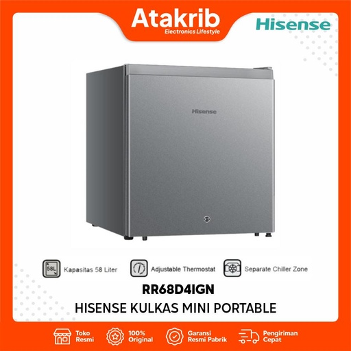 HISENSE KULKAS PORTABLE RR68D4IGN 