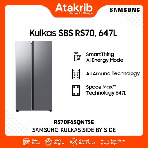 SAMSUNG KULKAS SIDE BY SIDE RS70F65QNTSE 