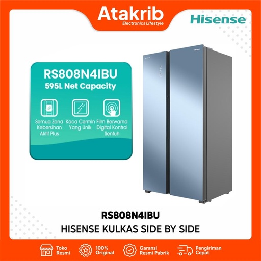 HISENSE KULKAS SIDE BY SIDE RS808N4IBU 