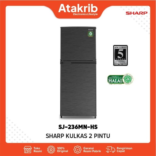 SHARP KULKAS 2 PINTU SMALL SJ-236MN-HS 