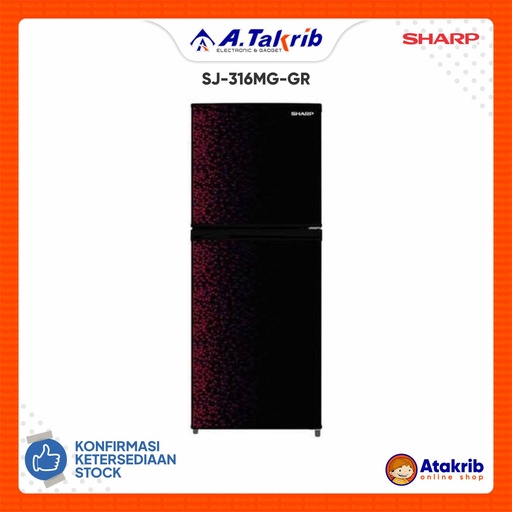 SHARP KULKAS 2 PINTU SMALL SJ-316MG-GR 